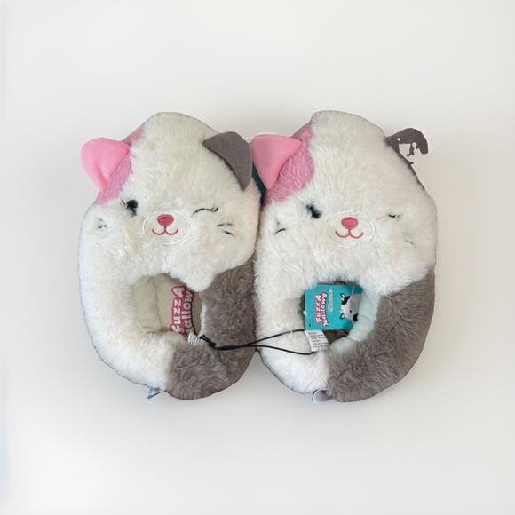 Women’s Squishmallows Slippers Cat Fuzzamallows Womens Cream 9/10 New - Picture 1 of 5